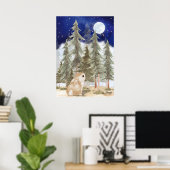Hasen Wandkunst Poster Sternennacht (Heimbüro)