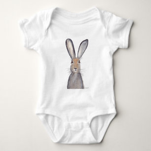 Hasen-Wasserfarbe Baby Strampler