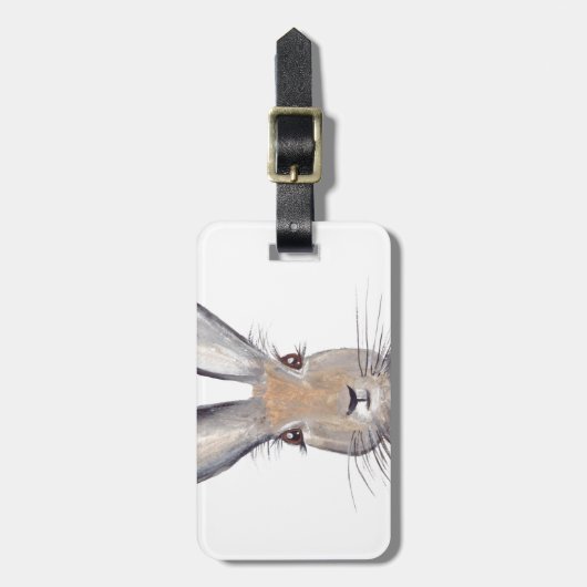 Hasen-Wasserfarbe Gepäckanhänger (Vorderseite vertikal)