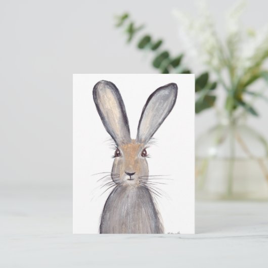 Hasen-Wasserfarbe Postkarte (Stehend Vorderseite)
