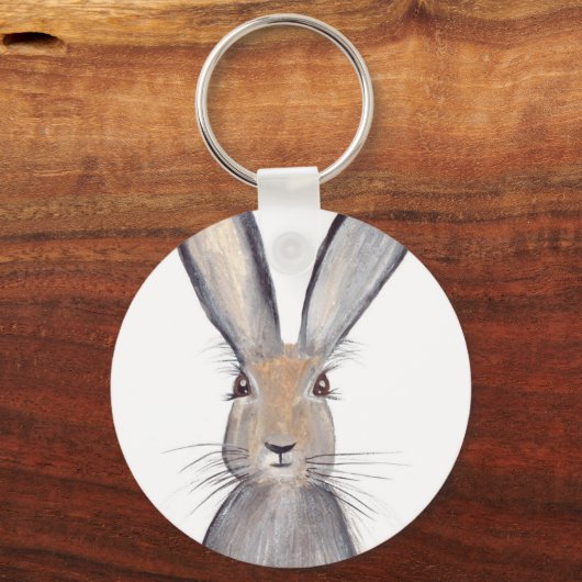 Hasen-Wasserfarbe Schlüsselanhänger (Vorderseite)