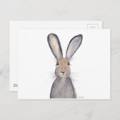 Hasen Wasserfarbenwald niedlich Postkarte (Vorne/Hinten)