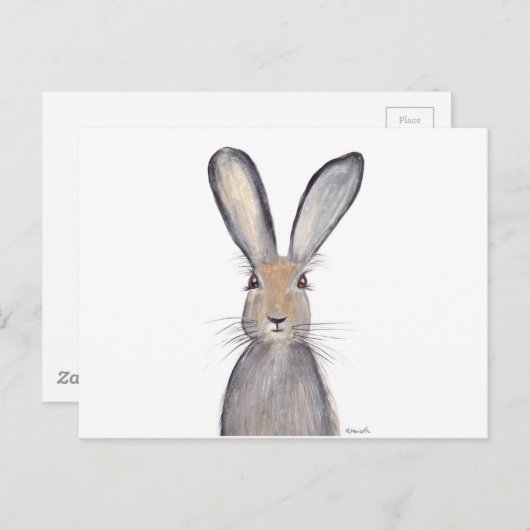 Hasen Wasserfarbenwald niedlich Postkarte (Vorne/Hinten)