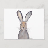 Hasen Wasserfarbenwald niedlich Postkarte (Vorderseite)