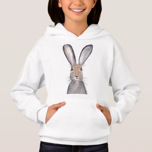Hasen Wasserfarbkaninchen niedliche Tiere Hoodie (Vorderseite)