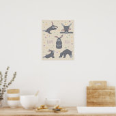 Hasen-Yoga Poster (Küche)