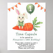 Hasen-Zeitkapsel 1. Geburtstag Poster (Vorne)