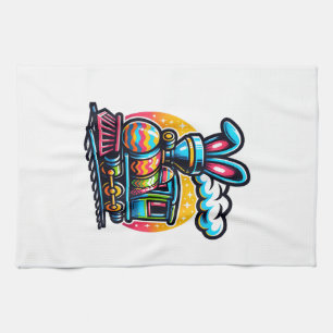 Hasen Zug Eisenbahn Ostern Ei Kinder Kleinkinder J Geschirrtuch