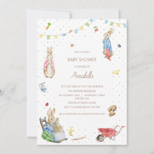 Hasenbaby und Familie Baby Shower  Einladung