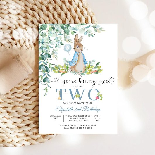Hasenballon 2. Geburtstagseinladung Einladung