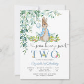 Hasenballon zum 2. Geburtstag Einladung (Vorderseite)