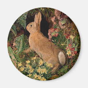 Hasenblumen Farne vintage Wald Frühling Magnet