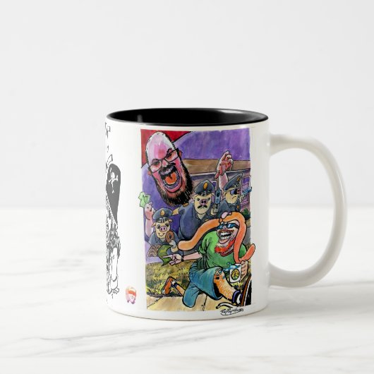 Hasenbrigade Zweifarbige Tasse (Rechts)