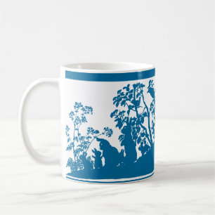 Hasenfamilie-Silhouette Naturszene Vintage-Wald Kaffeetasse
