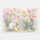 Hasenflorals für Frühling-Ostern  Geschenkpapier Set (Vorderseite 3)