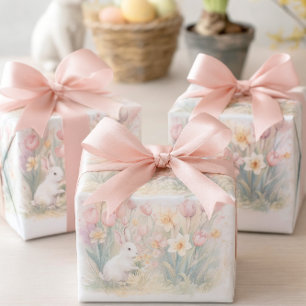 Hasenflorals für Frühling-Ostern  Geschenkpapier Set