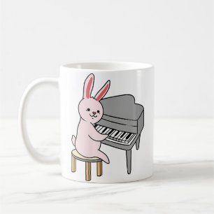 Hasenfrau am Klavierspielen Kaffeetasse