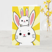 Hasenfreunde Glückliche Sonne Karte (Gelbe Blume)