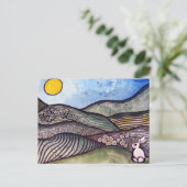 Hasenfrühling postkarte (Stehend Vorderseite)