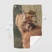 Hasenhaie Schottische Hochlandkuh Golfhandtuch (Insitu)