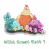 Hasenhühner, die Eier zum Hut Gewartet haben - Eig Aufkleber (Vorderseite)