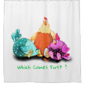 Hasenhühner, die Eier zum Hut Gewartet haben - Eig Duschvorhang (Vorderseite)