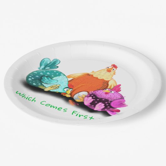 Hasenhühner, die Eier zum Hut Gewartet haben - Eig Pappteller (Schrägansicht)