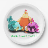 Hasenhühner, die Eier zum Hut Gewartet haben - Eig Pappteller (Vorderseite)