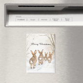 Hasenkaninchen Wälder Weihnachten Magnet (In Situ (Geschirrspüler))