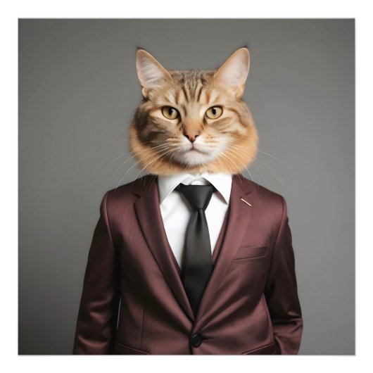 Hasenkatze im Anzug Fotodruck (Vorne)