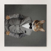 Hasenkatze im Anzug Puzzle (Horizontal)