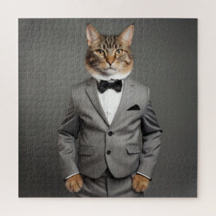 Hasenkatze im Anzug Puzzle