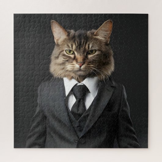 Hasenkatze im Anzug Puzzle (Vertikal)