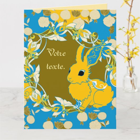 Hasenkoko Karte (Gelbe Blume)