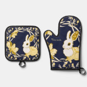 Hasenkoko Ofenhandschuh & Topflappen-Set (Vorderseite)