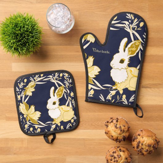 Hasenkoko Ofenhandschuh & Topflappen-Set (Oben Unten)