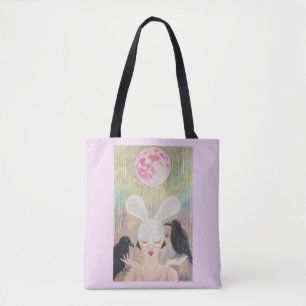 Hasenmädchen und Ravens skurrile Kunst Tasche