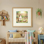 Hasenmutter-und-Babys-Kinderzimmer Poster