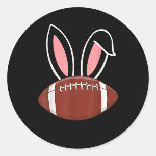 Hasenohren American Football Runder Aufkleber