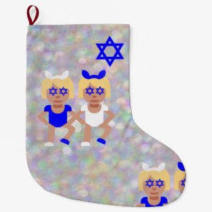 Hasenohren Chanukka Emoji Großer Weihnachtsstrumpf