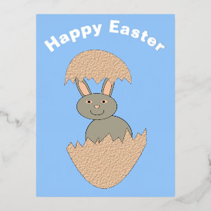 Hasenschlaf aus einem eigenartigen EierOstern Folien Feiertagspostkarte