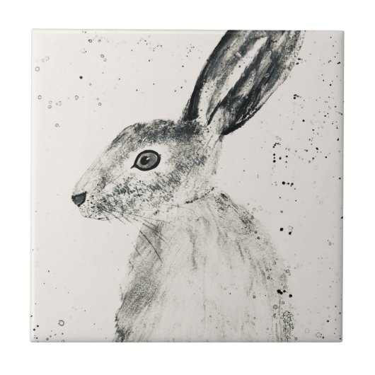 Hasentiere Kaninchen Vintage Kachel (Vorderseite)