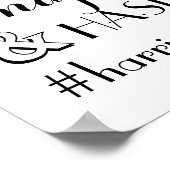 Hash Tag Foto Hochzeitskriptsignatur Poster (Ecke)