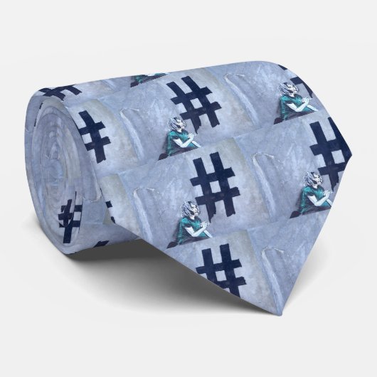 Hash tag Graffiti Krawatte (Gerollt)