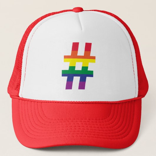 Hash Tag Rainbow Flag Truckerkappe (Vorderseite)