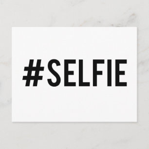 Hash Tag Selfie, Wortart, Textdesign für T - Shirt Postkarte