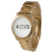 Hashtag 1972 53 Jahre Geburtstag Armbanduhr (Schrägansicht)