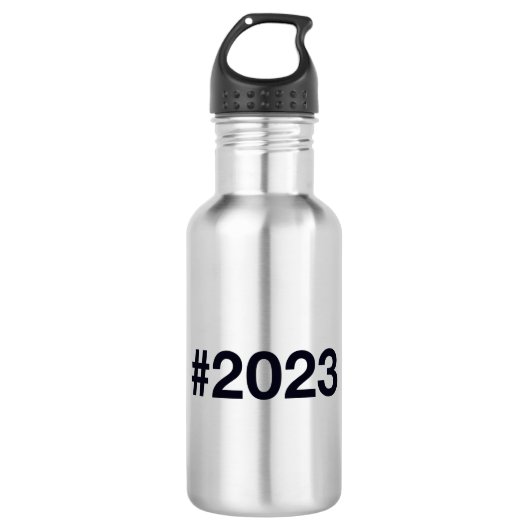 Hashtag 2023 edelstahlflasche (Vorderseite)