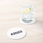 Hashtag 2 Geburtstag 2023 Jahrestag Runder Pappuntersetzer (Vor Ort)