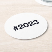 Hashtag 2 Geburtstag 2023 Jahrestag Runder Pappuntersetzer (Angewinkelt)